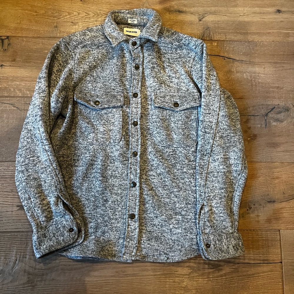 Taylor Stitch snap over shirt. It’s a comfortable almost sweatshirt like fabric.